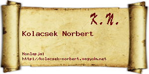 Kolacsek Norbert névjegykártya